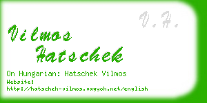 vilmos hatschek business card